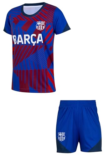 Ensemble Football Maillot Short Barça Enfant garçon - Collection Officielle FC Barcelone - 10 Ans
