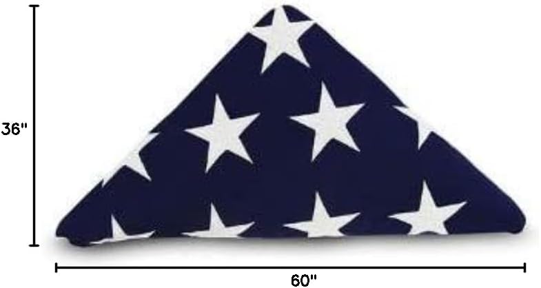 Folded Flag – Pre Folded American flag Made in The USA with Fully Embroered Stars and Sewn Stripes