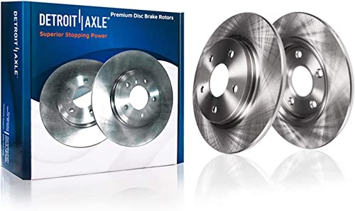Image of Detroit Axle - Rear Brake Kit for Chrysler 200 Sebring Dodge Avenger | Caliber Jeep Compass Patriot Mitsubishi Lancer Outlander Sport RVR, 11.89'' inch Disc Brake Rotor Ceramic Brake Pads