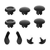 Hzxkqmil PS5 Edgeコントローラー用交換用ジョイスティック、サムスティックグリップスティック6本、バックパドル4個 メタルトリガーパドル PS5 Edgeコントローラー用交換可能なアクセサリー、ブラック