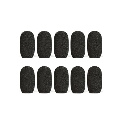Black Oval Windscreens - 10 Pack for Samson, Fitness Audio E-mic Headset Microphones