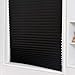 VOSAREA Cortinas de Plisadas con Soporte Adhesiva Opacas Negra para Ventana o...