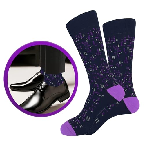 PURPLE Dress Socks Cotton Blend 3 Pairs Formal & Casual Novelty Socks 10-132
