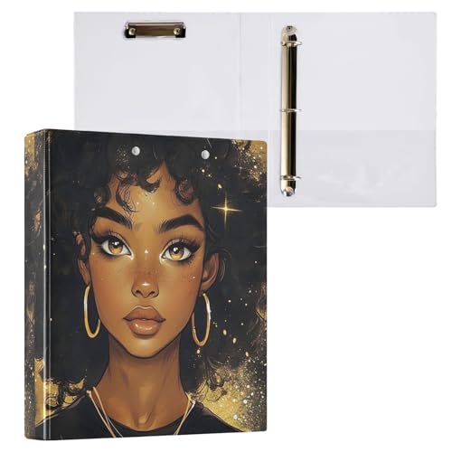 Classeur à 3 anneaux 3,8 cm Black Girl anti-cornes pour 200 feuilles