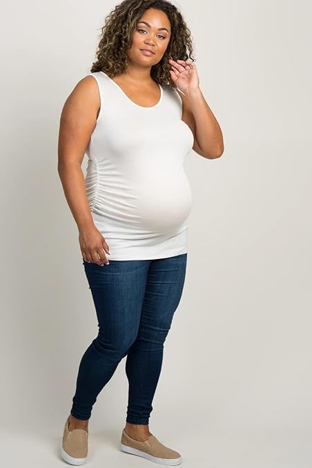 IKKAI Women's Over The Belly Maternity Skin Feels Cool and Cold Camisole for Pregnant Women for Pre & Post Pregnancy for Women Pack of 1 (L, White) - Image 7 thumbnail