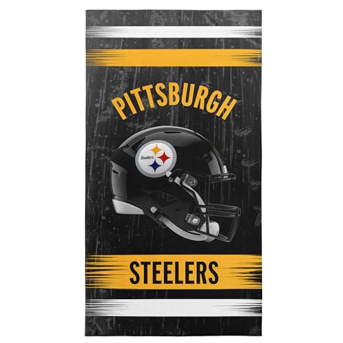 Image of Northwest NFL Pittsburgh Steelers Microfiber Beach Towel, 30 x 60 Inches - Quick Dry, Sand Resistant, Lightweight, Highly Absorbent, Blitz Design