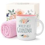Triple Gifffted Best Grandma Ever Gifts Ideas for Grandmother From Grandkids, Coffee Mug and Socks From Grandson Granddaughter, Grandparent Birthday, Christmas, Mothers Day, Ceramic Cup 380ml