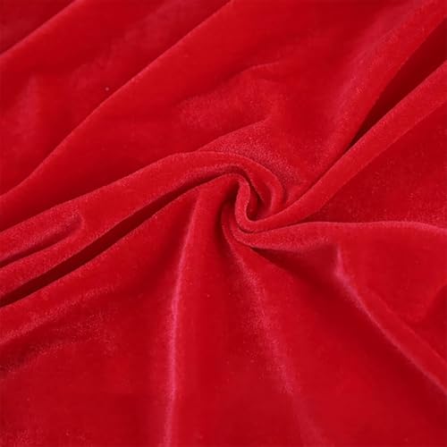 GQZJY Tela de Terciopelo elástico Arrugado por Metro Tela de Terciopelo Suave Material para Manualidades para Costura Bricolaje, Fundas para sillas y decoración del hoga(Size:Width 160cm,Color:Rojo)