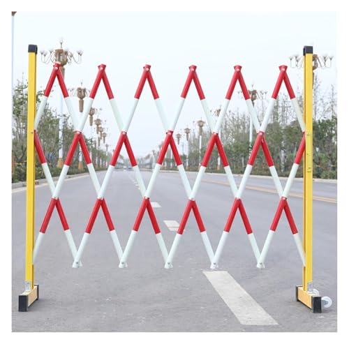 Barrera de tráfico plegable retráctil con ruedas, puerta de seguridad móvil expandible, sistema de barrera portátil industrial, control de acceso flexible a la entrada, fácil configuración y