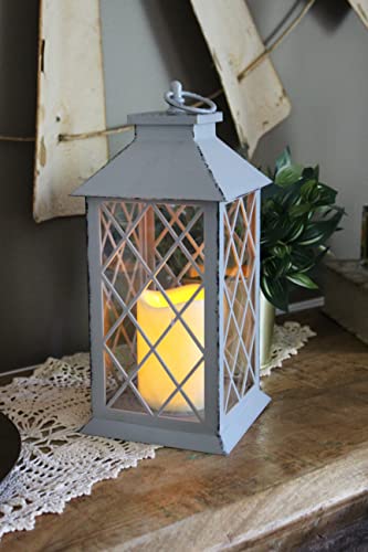 Image of A Cheerful Giver Flickering Flameless Candles with Remote - LED Battery Candles for Indoor /Outdoor Use - Wedding Decorations and Table Decor - 5.5 inch W x 13.5 inch H x 5.5 inch L - Gray