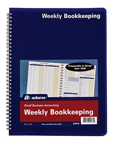 Adams Bookkeeping Record Book, Weekly Format, 8.5 X 11 Inches, White (Afr70) #TOP1