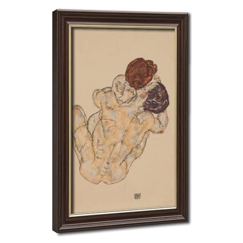 Cadre Egon Schiele Lovers déco murale prête à suspendre pour mur vide