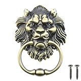 MEETOOT Antique Lion Head Bronze Door Knocker - Classic Vintage Design Door Decoration Knocker
