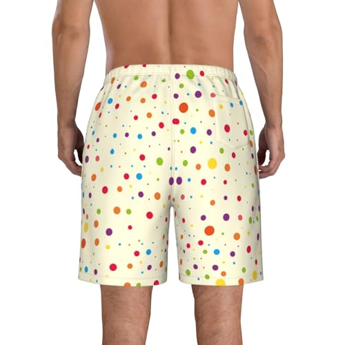 Polka Dot Shorts Man Casual Beach Short Drawstring Mesh Lining Quick Dry Swimwear Gym Bottoms3