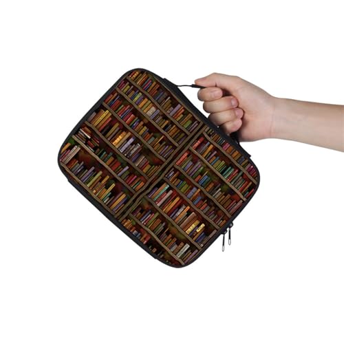 Hixingo Buchhülle Schutzhülle für Bücher aus Stoff, Buchhülle mit Reißverschluss Buchschutz Buchhüllen für Taschenbücher Buchhülle für Buchliebhaber für Lehrer, Freunde (Bücherregal,28x22cm)