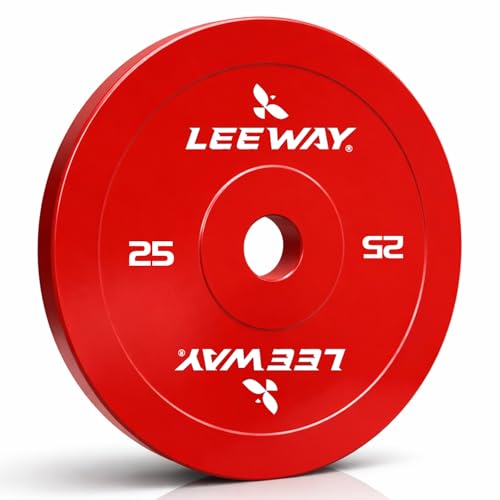 Image of Leeway Color Steel Weight Plates (25kg x 2) | Iron Plates for Gym | 51mm Olympic Hole | Metal weight for Home Gym & Powerlifting | Solid Steel Construction (Multi Color, 25kg Pair)