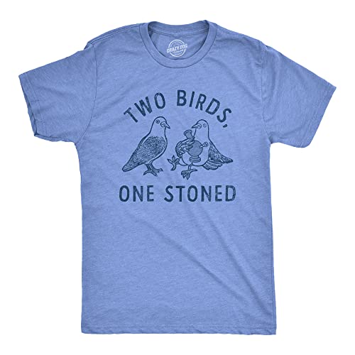 T-shirt humour weed Two Birds One Stoned idée cadeau originale homme