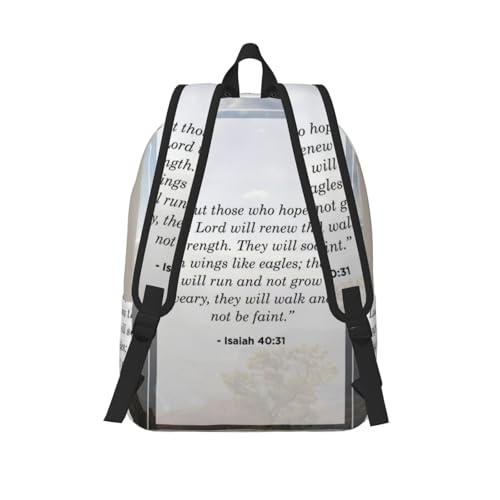Isaiah 40 31 Versatile Canvas Rucksack - Multi-Pocket Polyester Backpack For Work & Outdoor Activities3