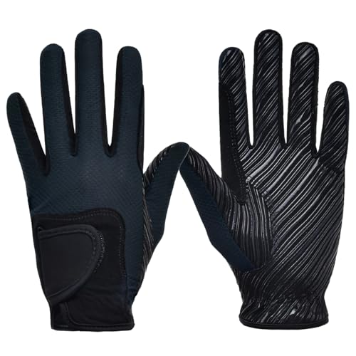 Gants d'équitation pour filles respirants et ajustables avec paume grip