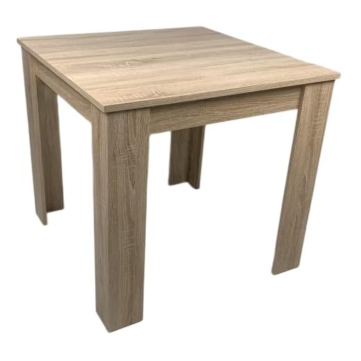 Möbel SD Esstisch Dani Sonoma Eiche hell Sägerau 80x80