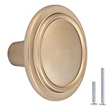 Amazon Basics Straight Top Ring Cabinet Knob, 1.25-inch Diameter, Golden Champagne, 10-pack