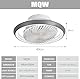 MQW Deckenventilator mit Beleuchtung LED Licht, Invisible Fan Deckenleuchte 360° Drehbare, Dimmbar 72W mit Fernbedienung Ventilator lampe, Deckenlampe ür Wohnzimmer, Esszimmer, Schlafzimmer, 49CM