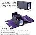 Venssu MTG Card Box With Two Display Windows, Fits 200 Double Sleeved Cards, Commander Deck Box With Dice Tray (Black and Purple)
