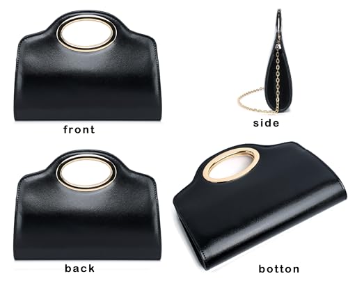 Image of Top Metal Handle Clutch Bags for Women, Evening Handbag Shoulder Crossbody Purse with Chain