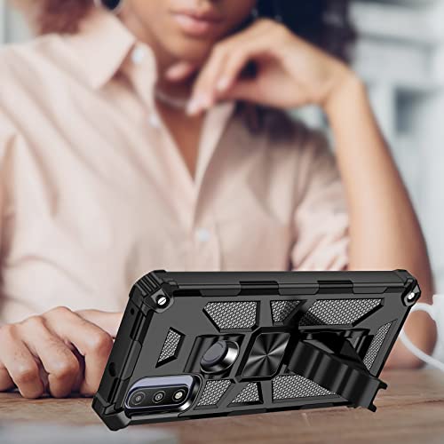 Jusy Motorola G Pure 2021 Case With 2 Screen Protectors, Built-In Kickstand And Magnetic Holder For Car Mount, Full Protection 3 In 1 Phone Cover Bundle For Moto G Pure (Black) #TOP7