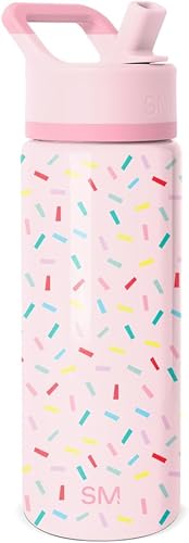 Simple Modern Botella de agua para niños con tapa con pajilla, vaso reutilizable de acero inoxidable aislado para niños pequeños, niñas, Colección