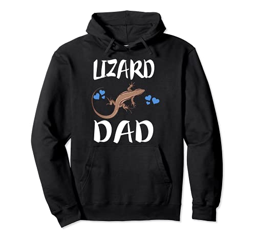 Lizard Dad Reptile Pullover Hoodie, Black, S