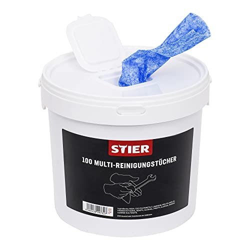 STIER Multi-Reinigungstuch Universal, 72 Stück, im praktischen Spender, 30 x 27 cm, Hohe Reinigungsleistung, für starke Verschmutzungen, Werkzeugreinigung