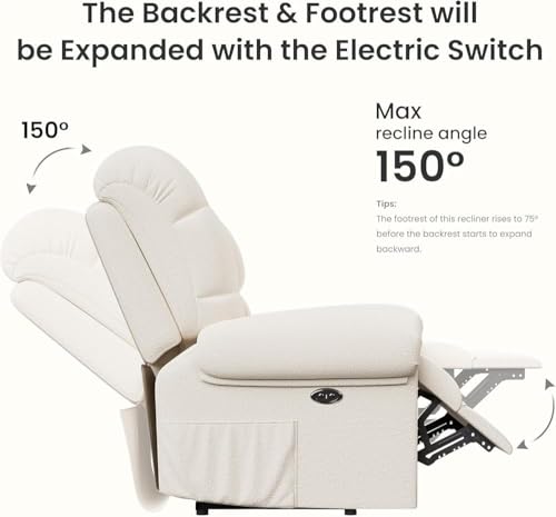 Sillón reclinable eléctrico peluche color único miniatura 3
