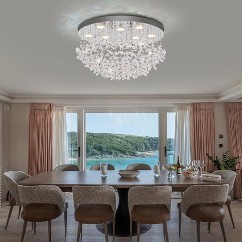 Lámpara de techo de cristal con 50% de descuento, control remoto y APP