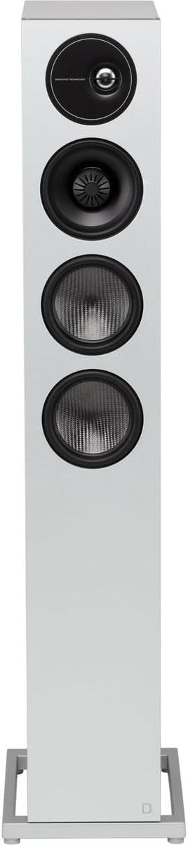 Definitive Technology D15 Demand Series Modern High-Performance 3-Way Tower Speaker (Right-Channel) - Single, White | Dual 8” Passive Bass Radiators