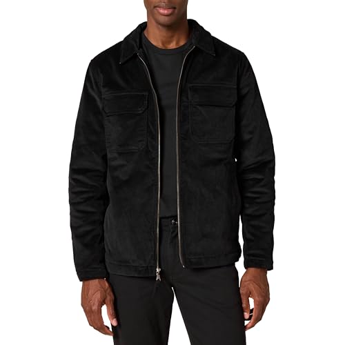 Amazon Essentials Men's Corduroy Work Jacket (Available in Big & Tall), Black, X-Small