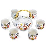 FORLONG Vintage Chinese Style Porcelain Tea Set,Handmade Kung Fu Tea Pot with Tea Cups 7...