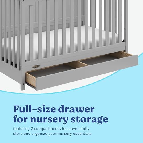 Graco Hadley 5-in-1 Convertible Crib with Drawer, Pebble Gray - image 6