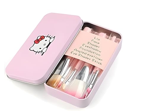 Image of SHISHI Tya 6155 Multicolour Makeup Kit and 7 Pink Makeup Brushes Set, 36H Waterproof Eyeliner Pencil with Pink Beauty Blender - (Pack of 10)