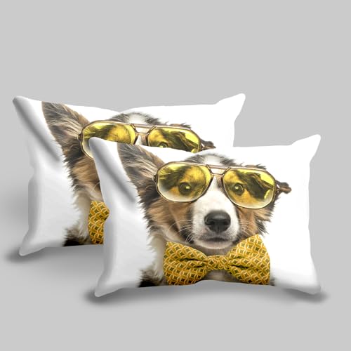 Leleyouzer Hund Bettwäsche Set, Hundemuster Bettwäsche für Jungen Mädchen Teenager, 1pc Mikrofaser Bettbezug mit Reißverschluss und 2pc Kissenbezug 50 x 75cm (D3, 135×200 cm)
