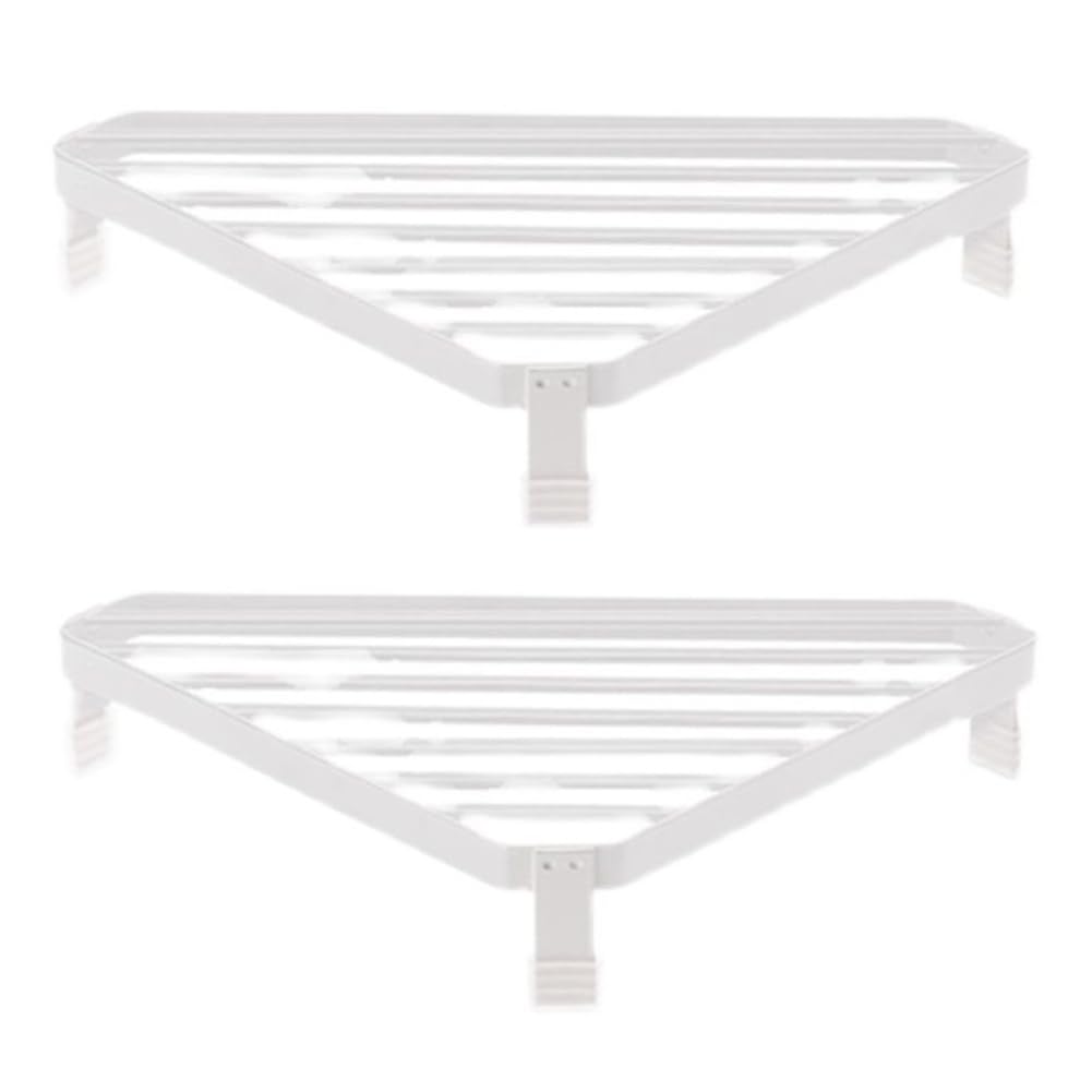CTRLZS Furnace Angle Frame Wrought Iron Triangular Iron Frame Shelf Pot Rack Anti-Scalding Corner Table White