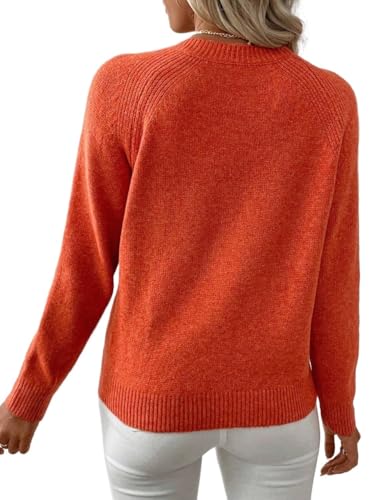 Womens Button Detail Round Neck Knit Sweater Casual Pullover Sweaters for Women2