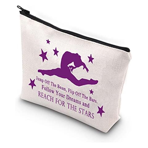 PLITI Gymnastics Makeup Bag for Women Girls Gymnast Inspirational Gift Gymnastic Coach Gift (Jump Off The Beam bagU) Cover