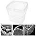 Homoyoyo Clear Plastic Bucket with Handle Lid,Heavy Duty Square Plastic Bucket Ice Cream Buckets Food Storage Containers Water Pail Industrial Pail Party Tub Empty Paint Can