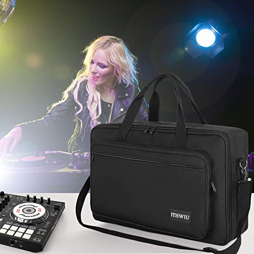 Image of Padded DJ Controller Case for Hercules DJ Inpulse 500, DDJ REV1, NI Traktor Kontrol S4 MK3, DDJ SR DDJ SR2, Numark PLATINUM FX, DDJ RR, Akai MPK225, 23.5 x 14 x 3 Inch, Black