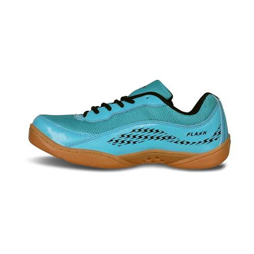 Nivia Flash 2.0 Badminton Shoes for Men | Your Go-to Shoe for Pickleball, Padel, and All Court Sports | Badminton Sports Shoes | (Blue/White/Sky Blue) (Image - 1)