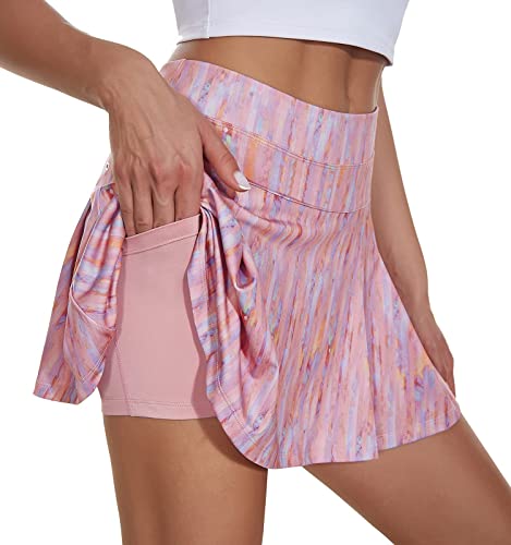 VUTRU Damen Tennisröcke Hohe Taille Tennis Skort mit Taschen Laufröcke...