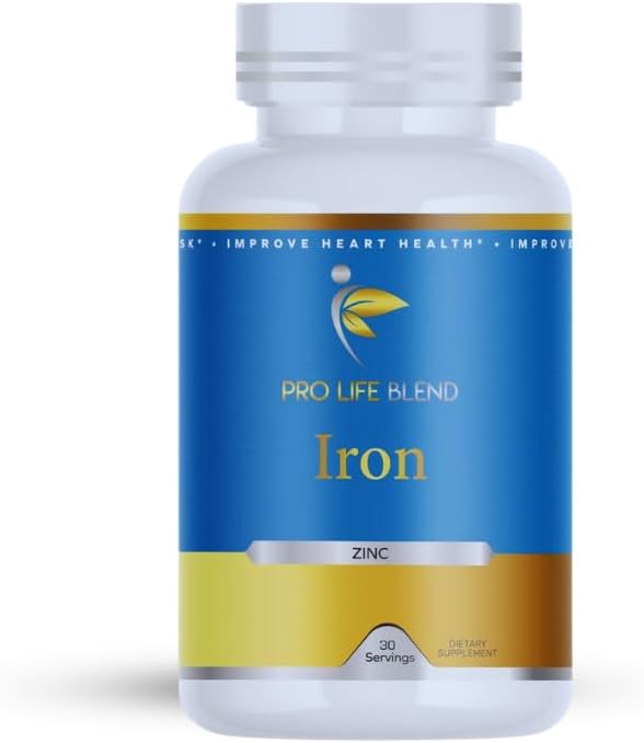 3 Pack Iron Supplement with Ferrous Ascorbate 100mg + Folic Acid & Zinc | High Potency Gentle Iron | Energy & Red Blood Cell Support | 90 Day Supply*