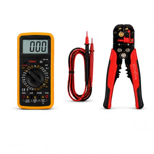 Kit Eletricista Profissional 2 em 1 | Multímetro Digital LCD + Al...