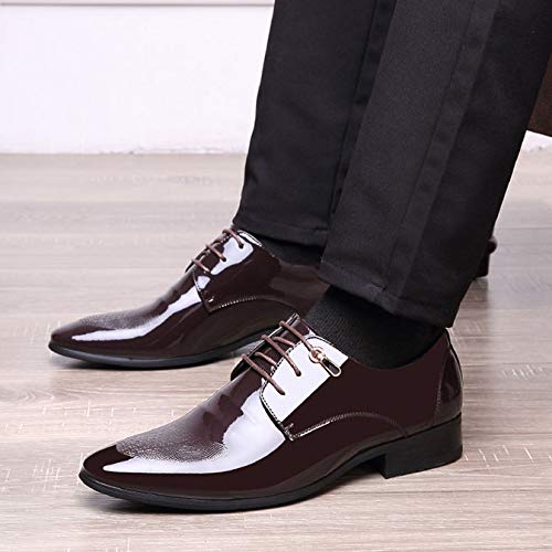 Brown Derby Oxfords with Polished Leather and Pointed Toe Derby Shoes for Men Black Brown Leather Shoes for Men Office  main image 4